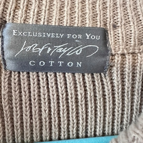 Lord & Taylor Tan Heavy Weight Knit Sweater sz M - Picture 6 of 12